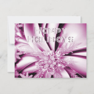 Postale Carte de Noël à fleurs roses pour les fêtes