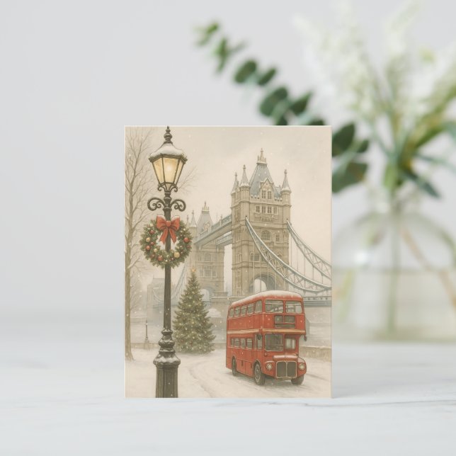 Postale Carte de Noël à Londres – Cadeau de Noël (Debout devant)