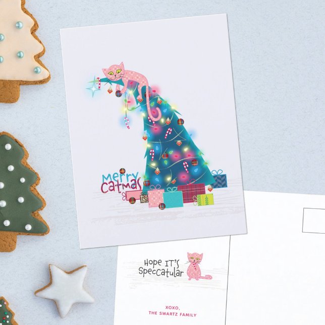 Postale Carte de Noël Arbre de Catmas (Créateur téléchargé)