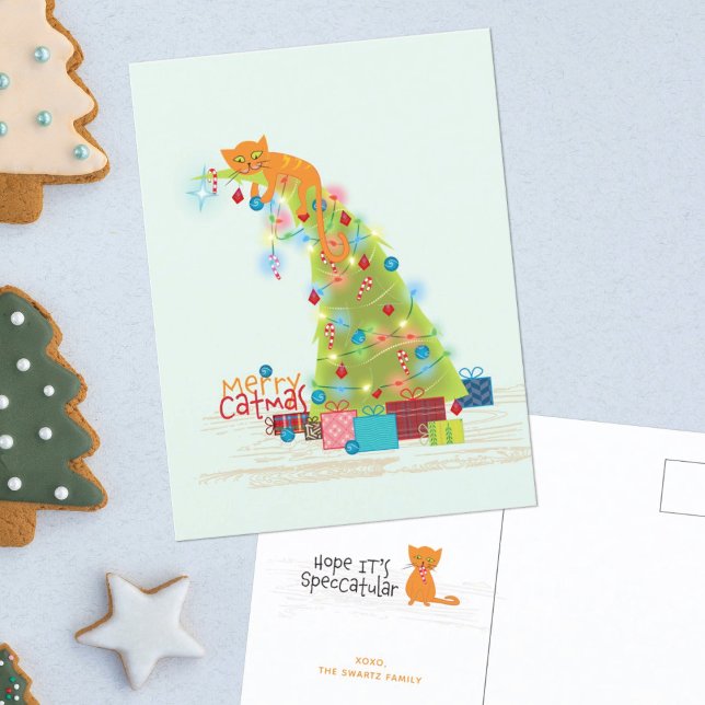 Postale Carte de Noël Arbre de Catmas (Créateur téléchargé)