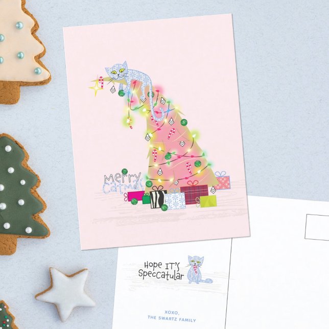 Postale Carte de Noël Arbre de Catmas (Créateur téléchargé)