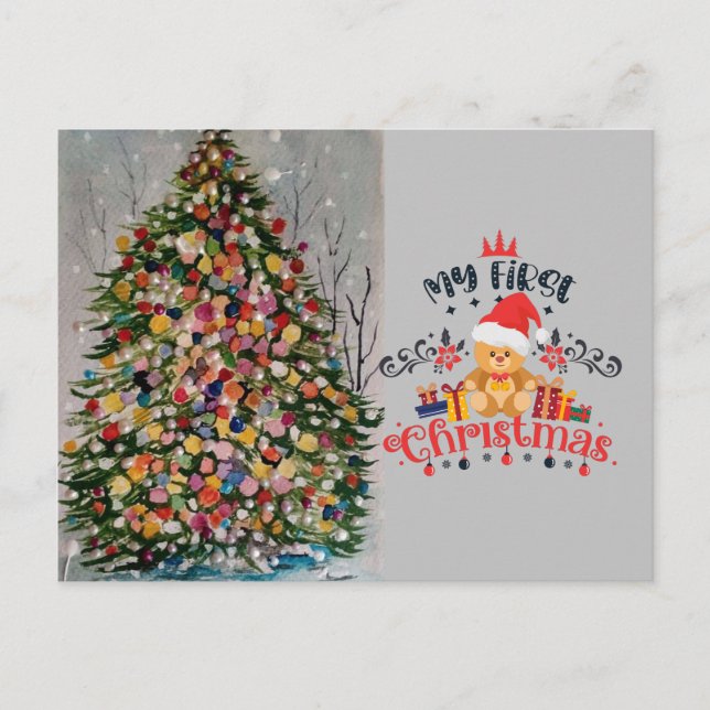 POSTALE CARTE DE NOËL ARBRE DE NOËL (Devant)