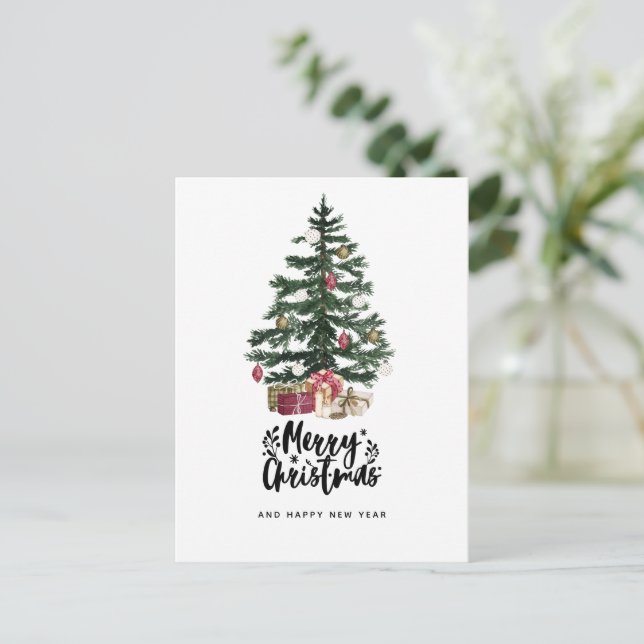 Postale Carte de Noël Arbre de Noël Joyeux Noël Vacances (Debout devant)