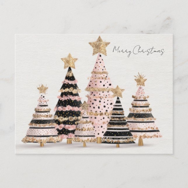 Postale Carte de Noël Arbre Élégant et Festif (Devant)