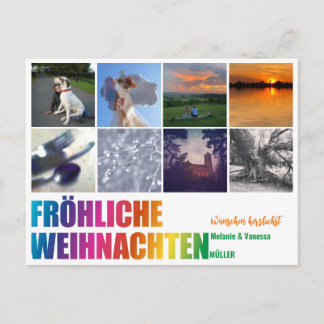 Postale Carte de Noël arc-en-ciel 