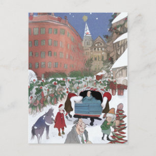 Postale Carte de Noël artistique de Boston