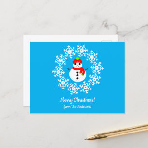 Postale Carte de Noël Bonhomme de Neige