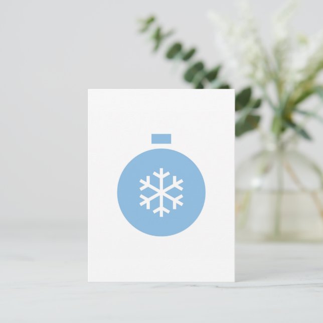 Postale Carte de Noël Boule Bleue de Noël (Debout devant)