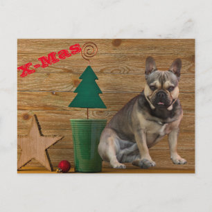 Postale Carte de Noël Bulldog français Noël