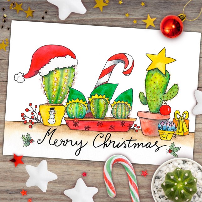 Postale Carte de Noël cactus par Nicole Janes (Créateur téléchargé)