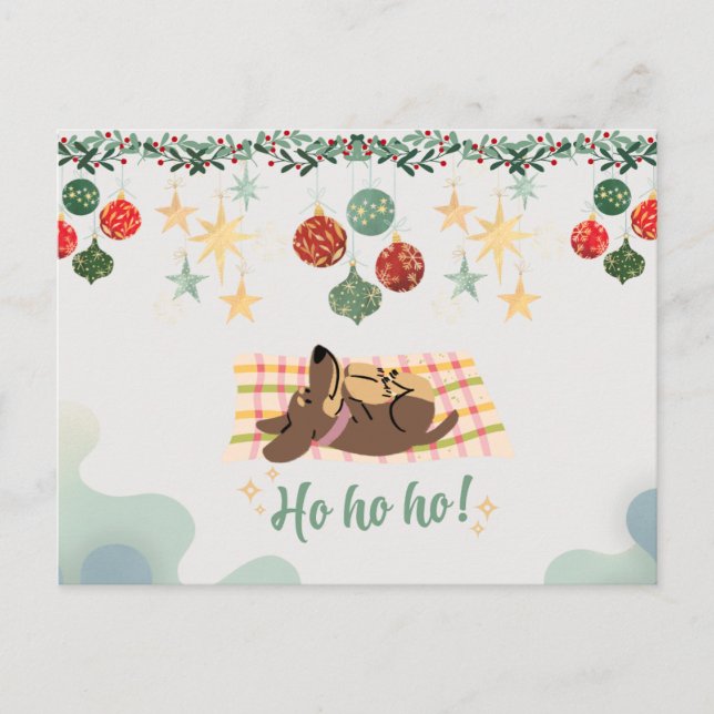 Postale Carte de Noël Chien (Devant)