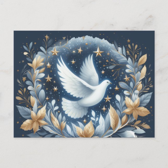 Postale Carte de Noël colombe de la paix (Devant)