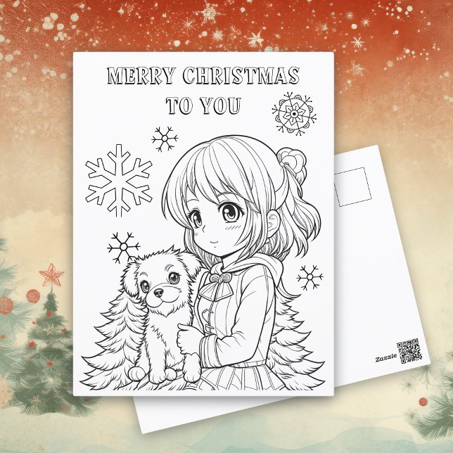 Postale Carte de Noël Color Me pour enfants (Créateur téléchargé)