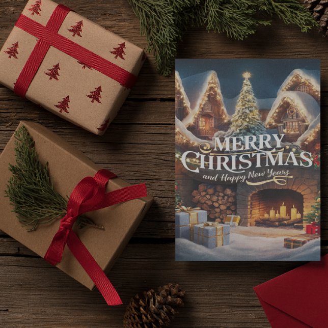 Postale Carte de Noël Cosy Cheminée (Créateur téléchargé)