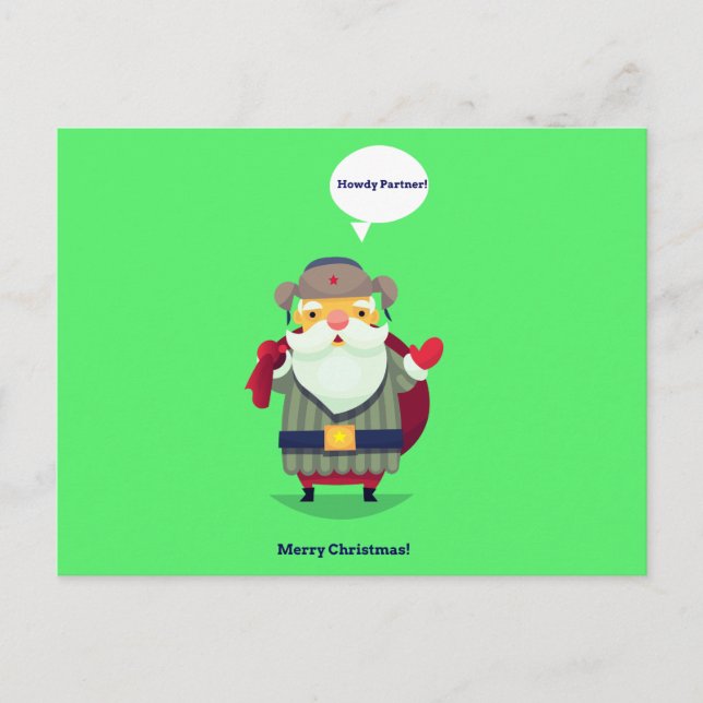 Postale Carte de Noël Cowboy (Devant)