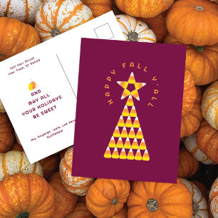 Postale Carte de Noël d'automne - Vin - Arbre de maïs sucr