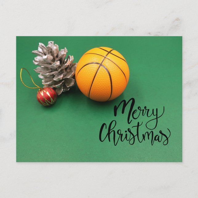 Postale Carte de Noël de basket-ball  (Devant)