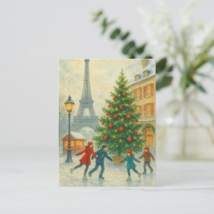 Postale Carte de Noël de Paris – Tour Eiffel Hiver 