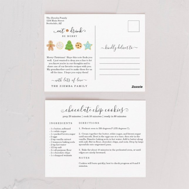 Postale Carte de Noël de recette (Créateur téléchargé)