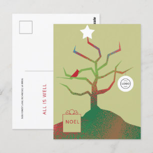 Postale Carte de Noël d'entreprise Arbre de l'Art