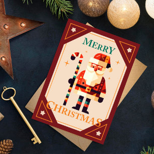 Postale Carte de Noël du Père Noël avec Sucre de canne