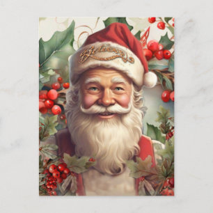 Postale Carte de Noël du Père Noël Saint Nicolas