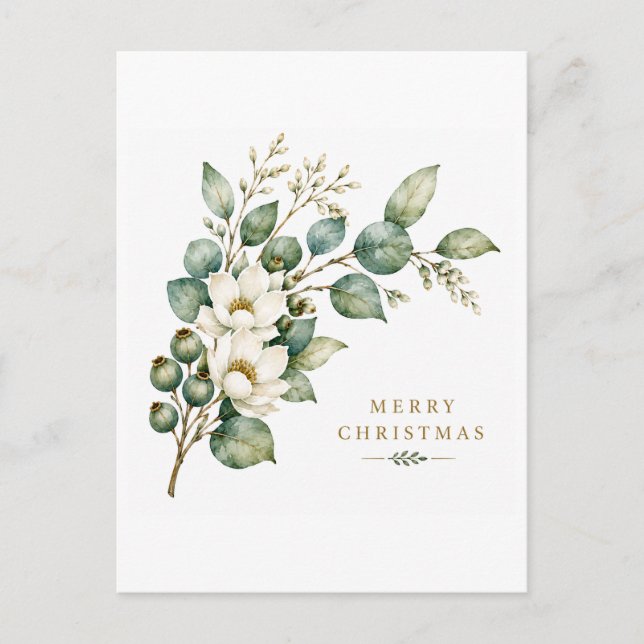 Postale Carte de Noël élégante botanique eucalyptus (Devant)