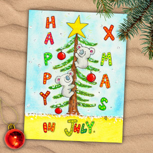 Postale Carte de Noël en juillet