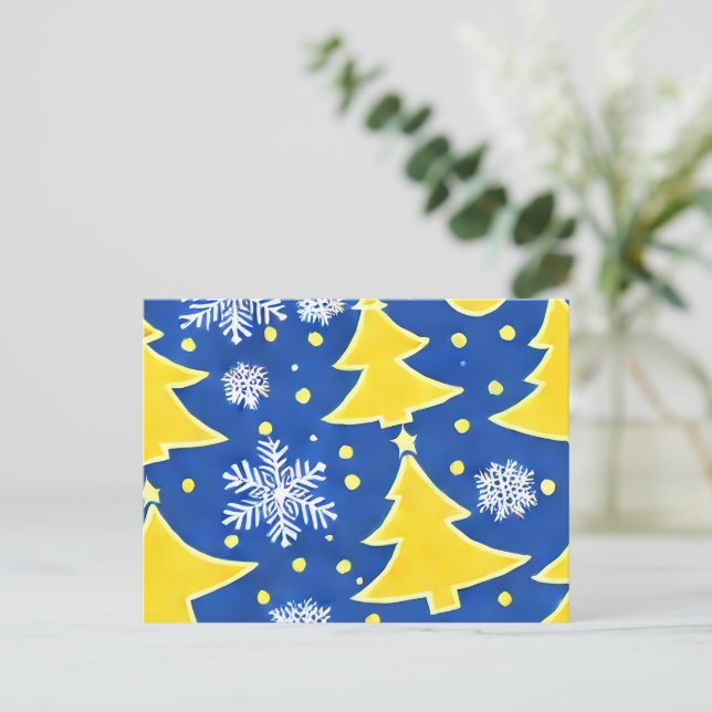 Postale Carte de Noël en Ukraine, un hiver enchanté (Debout devant)