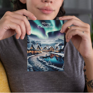 Postale Carte de Noël Enchantée sur le Paysage Hivernal