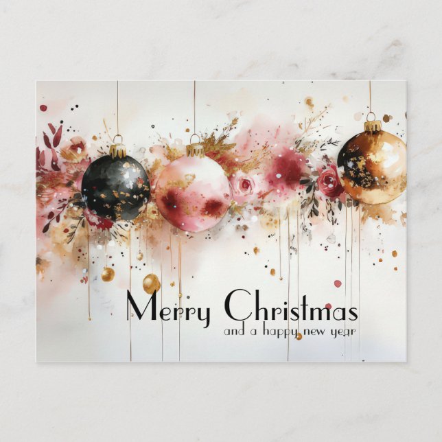 Postale Carte de Noël festive et élégante (Devant)