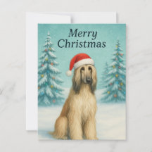 Carte de Noël Hound Afghan - Carte de vacances