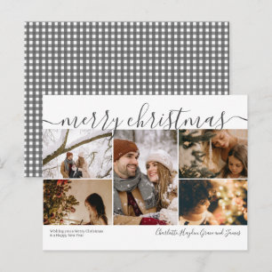 Postale Carte de Noël Joyeux 5 photos personnalisée