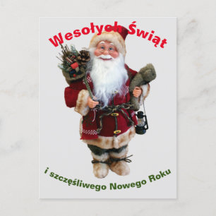 Postale Carte de Noël joyeux en polonais Wesołych Świąt