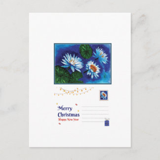 Postale Carte de Noël Lotus – Vœux de fêtes paisibles