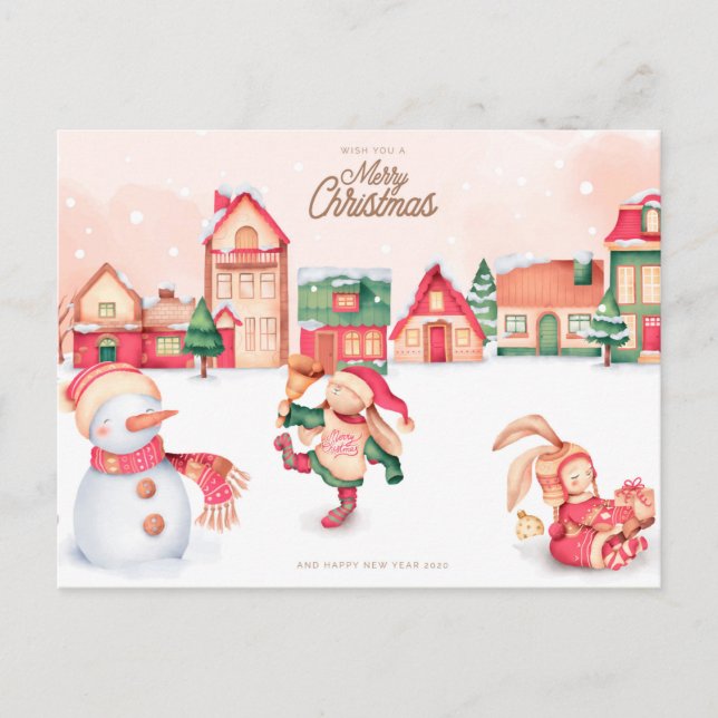 Postale Carte de Noël mignonne (Devant)