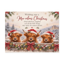 Carte de Noël Moo-velouse – Noël de la vache des H