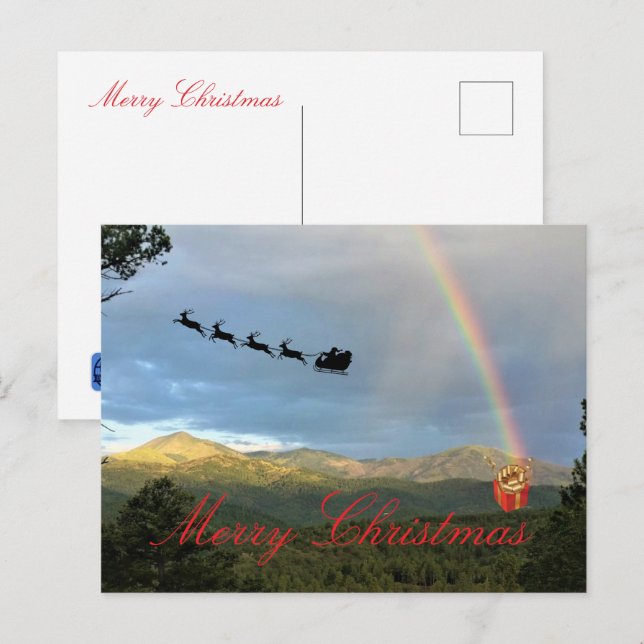 Postale Carte de Noël pliée (Devant / Derrière)