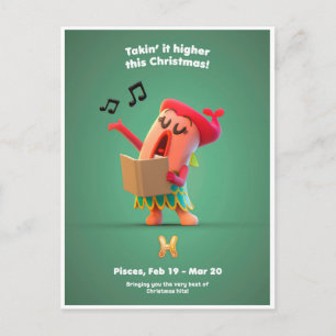 Postale Carte de Noël pour les Poissons