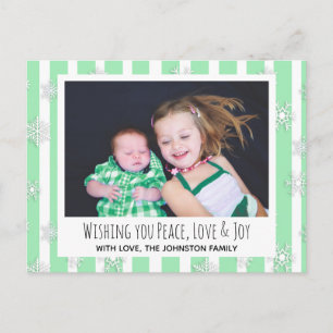 Postale Carte de Noël pour vous souhaiter la paix, l'amour