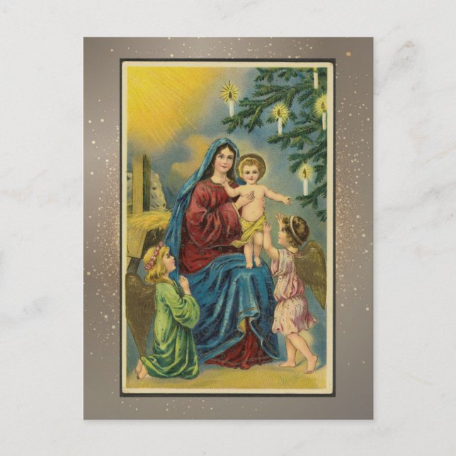 Postale Carte de Noël religieuse vintage (Devant)