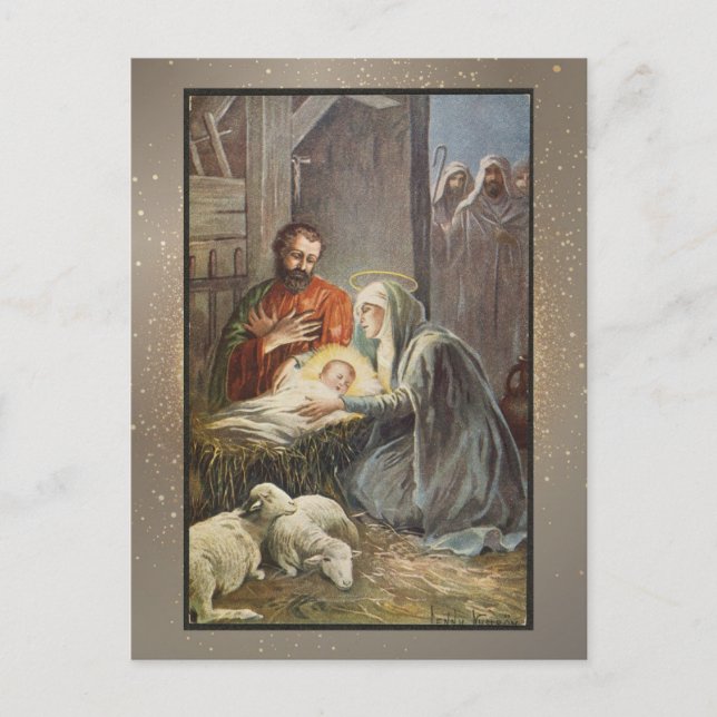 Postale Carte de Noël religieuse vintage (Devant)