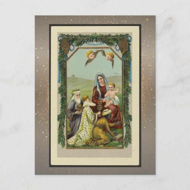 Postale Carte de Noël religieuse vintage (Devant)