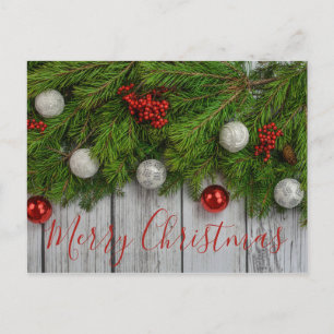 Postale Carte de Noël rustique Joyeux Noël