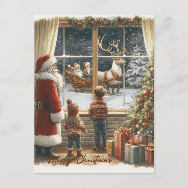 Postale Carte de Noël rustique victorienne (Devant)
