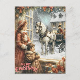 Postale Carte de Noël rustique victorienne