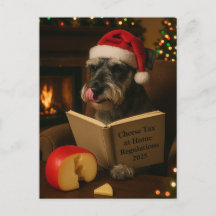 Carte de Noël Schnauzer 'Taxe sur le fromage'