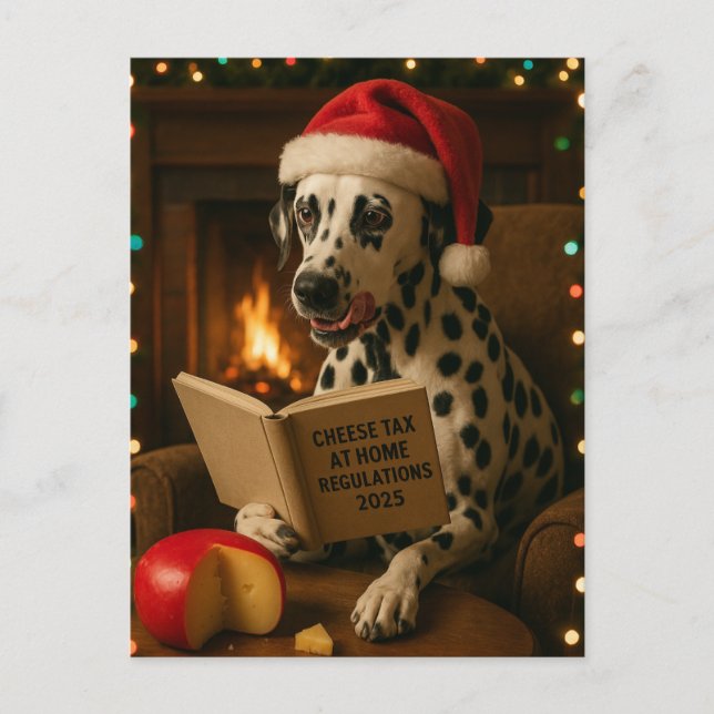 Postale Carte de Noël 'Taxe sur le fromage' dalmate (Devant)