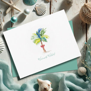 Postale Carte de Noël Tropical Palm Trees Postcard