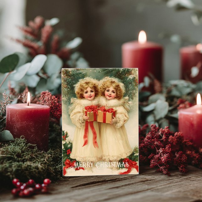 Postale Carte de Noël victorienne vintage (Créateur téléchargé)
